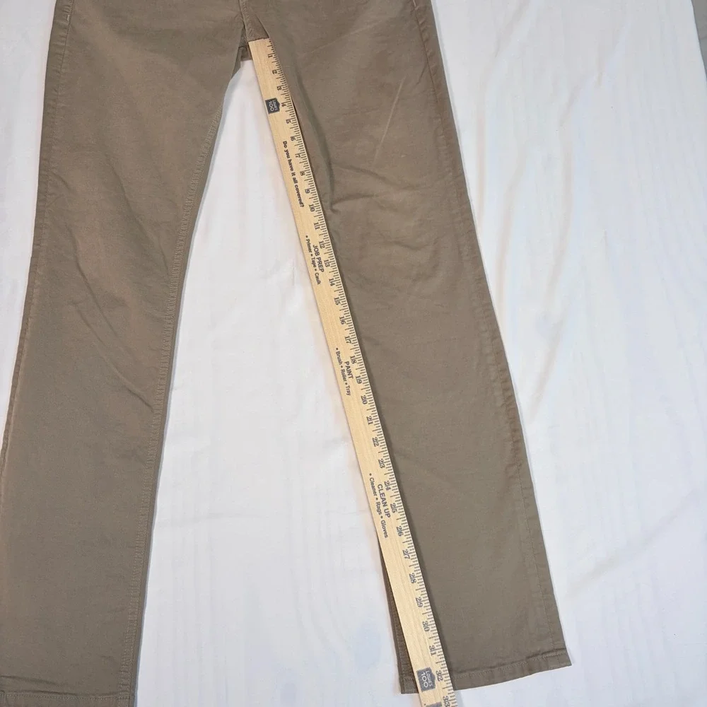 Paige Mens Sz 32 Federal Pants Khaki Brown Slim Fit Stretch Preppy Sporty - Picture 7 of 8